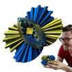 3D Printed Gear Ball Spin Ball Fidget Toy,Gear Ball Fidget Toy,Stress Ball,Gearsphere Desk Toy For Stressand Anxiety Relaxing (Blue And Gold)