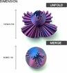 3D Printed Gear Ball Spin Ball Fidget Toy,Gear Ball Fidget Toy,Stress Ball,Desk Toy For Stressand Anxiety Relaxing (Blue And Red)