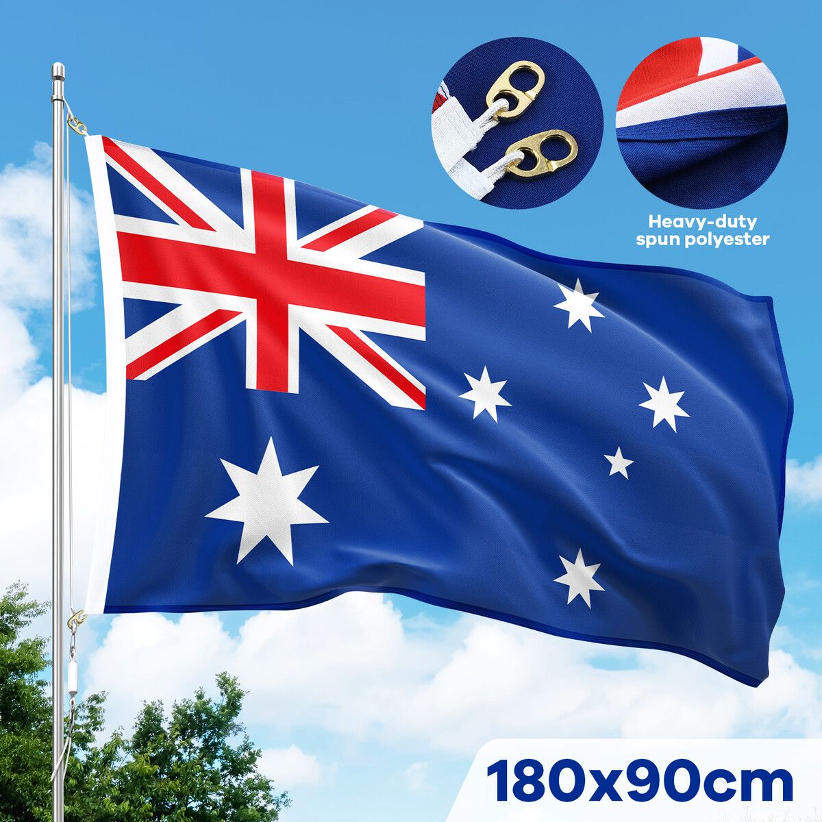 Australian Aussie Flag Australia OZ Outdoor 1800x900mm AU Olympics Banner Heavy Duty Spun Polyester Brass Hooks