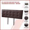 PU Leather King Bed Deluxe Headboard Bedhead - Brown