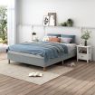 Metal Bedframe Mattress Foundation (Light Grey) 鈥?Queen