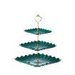 Dessert Cupcake Stand,3 Tier Cup Cake Holder Tower for Tea Party/Birthday/Weeding,Plastic Tiered Serving Tray with Metal Rod,Green