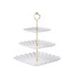 Dessert Cupcake Stand,3 Tier Cup Cake Holder Tower for Tea Party/Birthday/Weeding,Plastic Tiered Serving Tray with Metal Rod,White