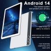 Android 14 Tablet,Tablet 10 inch 128GB Storage 1TB Expandable 14GB RAM,4G Sim Slot Tablet with keyboard Support 5G WiFi Bluetooth 5.0 GPS (Silver)