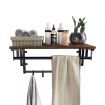 VASAGLE Coat Rack Wall-Mounted Rustic Brown and Black