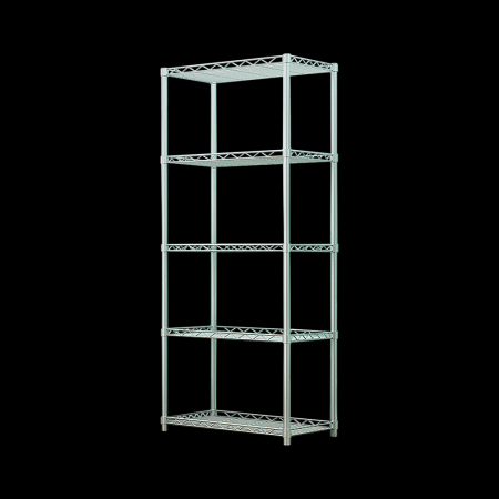 5 Tier Silver Metal Storage Rack Shelving Wire Shelf