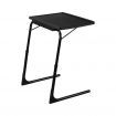 Foldable Table Adjustable Tray Laptop Desk with Removable Cup Holder-Black