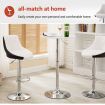 Bar Stools Kitchen Bar Stool Leather Barstools Swivel Gas Lift Counter Chairs x2 BS8403 White