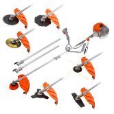 MTM 62cc 7in1 Brush Cutter Long Reach Garden Multi-Tool , Pole Trimmer, Hedge & Line Trimmer, 12" Tree Trimming Pruning, 2 Extension Shafts