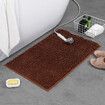 Set of 1 Highly Absorbent Microfiber Door Mat Pet Rug Non Slip Thick Washable Soft Chenille 60x40cm for Kitchen Bedroom Indoor Outdoor Brown