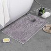 Set of 1 Highly Absorbent Microfiber Door Mat Pet Rug Non Slip Thick Washable Soft Chenille 60x40cm for Kitchen Bedroom Indoor Outdoor Light Grey