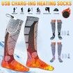 Heated Socks for Women Men, Rechargeable Heated Socks, Washable Battery Full Foot Warmers for Hunting Skiing Sports Outdoors (Gray Orange)