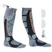 Heated Socks for Women Men, Rechargeable Heated Socks, Washable Battery Full Foot Warmers for Hunting Skiing Sports Outdoors (Gray Orange)