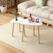 Wood Coffee Table Set 2 Nest Sofa Bed Side Dining Nightstand Cocktail Tea Cafe End Couch Lounge Lamp Oak White Modern