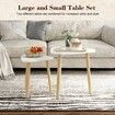 Wood Coffee Table Set 2 Nest Sofa Bed Side Dining Nightstand Cocktail Tea Cafe End Couch Lounge Lamp Oak White Modern