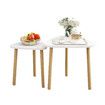 Wood Coffee Table Set 2 Nest Sofa Bed Side Dining Nightstand Cocktail Tea Cafe End Couch Lounge Lamp Oak White Modern