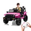 Kids Ride On Car Toy Electric Truck Parental Remote Control Jeep Vehicle 12V Music Light Pink