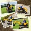 2 in 1 Kids Excavator Bulldozer Toy Ride On Car Remote Control Pedal Digger Tractor Vehicle 360 Degree Rotating 12V 12AH Battery