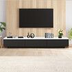 Black TV Unit Cabinet 180cm Wooden Console Table Entertainment Centre Television Stand Storage Drawers White Faux Marble Top