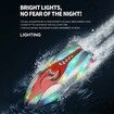 Mini High Speed RC Boat Remote Control LED Lights 360 Degree Rotation Pool Water Toy Gifts for Boys Girls Color Red