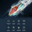 Mini High Speed RC Boat Remote Control LED Lights 360 Degree Rotation Pool Water Toy Gifts for Boys Girls Color Red