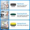 Electric Cleaning Spin Scrubber Powerful 3000mAh Rechargeable Adjustable Speeds Cleaning Tool Kitchen Bathroom Tile Cleaner 3 Replaceable Brush Heads White