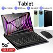 Tablet Android 10.1 Inch Pad 5G Wifi Fast 128GB Storage 6GB Memory LCD Bluetooth Keyboard Headset Holder Tech Black