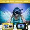 4K Underwater  Camera  Waterproof  32GB Card 48MP Autofocus Selfie Dual Screen Underwater Cameras for Snorkeling Digital Camera Birthday Christmas Holiday Gifts Yellow