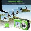 Waterproof Camera Digital Underwater 27K 48MP Video Recorder Selfie Dual Screens 16X Zoom Flashlight Snorkeling Adventure Photography Green