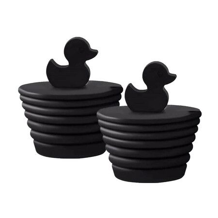 2Pcs Universal Tub Drain Stopper for Bathtub and Bathroom Sink Drains, Black