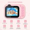 Kids Waterproof Digital Camera for Underwater Snorkeling Diving 2.4 Inch IPS Display USB Rechargeable for Videos Photos 32GB Card Pink