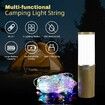 Camping Lantern 15M String 2 in 1 Outdoor RGB Lights 5 Modes Rechargeable Lamp Waterproof Portable LED Tent Light Yard Garden Decoration