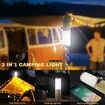 Camping Lantern 15M String 2 in 1 Outdoor RGB Lights 5 Modes Rechargeable Lamp Waterproof Portable LED Tent Light Yard Garden Decoration