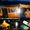 Camping Lantern 15M String 2 in 1 Outdoor Warm White Lights 4 Modes 5 Modes Rechargeable Lamp Waterproof Portable LED Tent Light Yard Garden Decoration