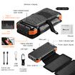 Solar Power Bank Portable Charger 20000mAh Phone Laptop Battery Pack 4 Foldable Panel Kit Camping External LED Flashlight