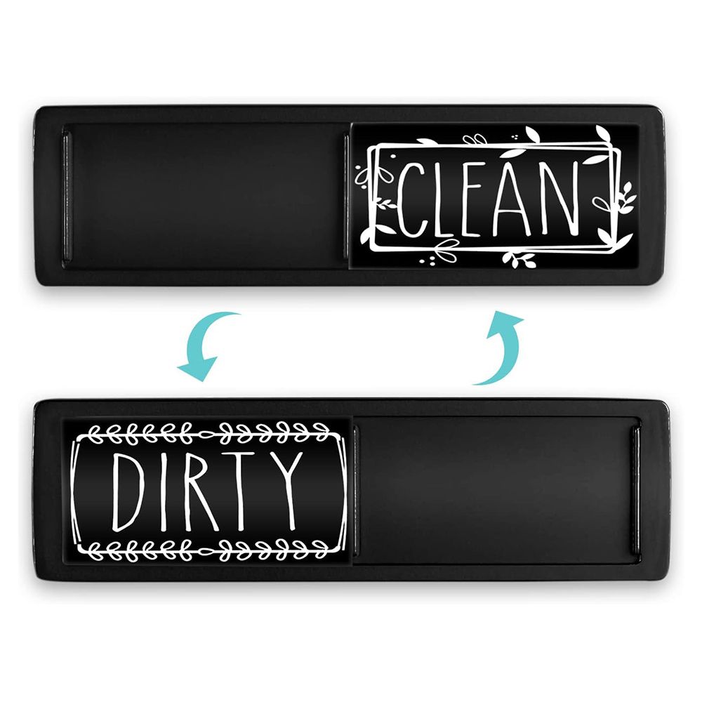 Dishwasher Magnet Clean Dirty Sign, Clean Dirty Magnet for Dishwasher, Black