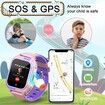 Smart Watches for Boys Aged 3-12 with Whatsapp Calling, 4G Kids Smartwatches GPS Tracker Message SOS Camera and Pedometer Children (Purple)
