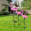 3 Pieces Flamingo Solar Flamingo Lights Outdoor Yard Waterproof Flamingo Stake Decorations Lawn Garden Christmas Patio Pond Ground Backyard Decor