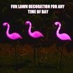 3 Pieces Flamingo Solar Flamingo Lights Outdoor Yard Waterproof Flamingo Stake Decorations Lawn Garden Christmas Patio Pond Ground Backyard Decor