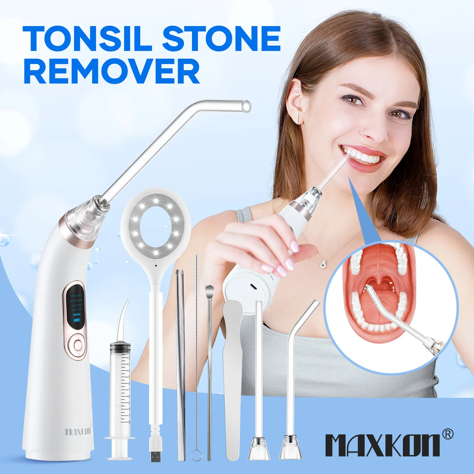 Tonsil Stone Removal Kit – Electronic Extractor, 5 Suction Modes, Oral Care