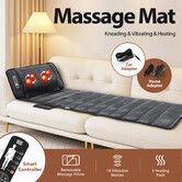 HOMASA Heated Massage Mat Full Body Vibration Electric Heating Pad Shiatsu Neck Shoulder Leg Massager 10 Motors Car Seat Cushion