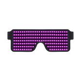 LED Glasses Light Up Dynamic Party Favor Glasses Festival Christmas USB Rechargeable LED Rave Glowing Flashing (Pink)