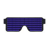 LED Glasses Light Up Dynamic Party Favor Glasses Festival Christmas USB Rechargeable LED Rave Glowing Flashing (Blue)