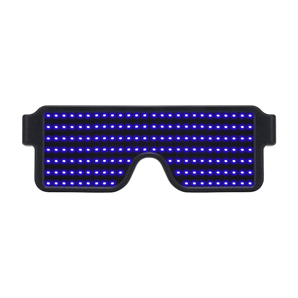 LED Glasses Light Up Dynamic Party Favor Glasses Festival Christmas USB Rechargeable LED Rave Glowing Flashing (Blue)