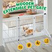 Pet Dog Safety Gate Pen Retractable Puppy Cat Playpen Freestanding Stairs Doorway Barrier Fence Portable Enclosure with Door