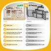 Pet Dog Safety Gate Pen Retractable Puppy Cat Playpen Freestanding Stairs Doorway Barrier Fence Portable Enclosure with Door