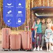 3 Piece Luggage Set Travel Carry On Hard Suitcases Trolley Lightweight Cabin Bags TSA Lock Cover 6 Packing Cubes Rose Gold