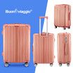 3 Piece Luggage Set Travel Carry On Hard Suitcases Trolley Lightweight Cabin Bags TSA Lock Cover 6 Packing Cubes Rose Gold