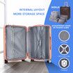 3 Piece Luggage Set Travel Carry On Hard Suitcases Trolley Lightweight Cabin Bags TSA Lock Cover 6 Packing Cubes Rose Gold