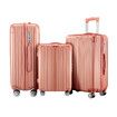 3 Piece Luggage Set Travel Carry On Hard Suitcases Trolley Lightweight Cabin Bags TSA Lock Cover 6 Packing Cubes Rose Gold